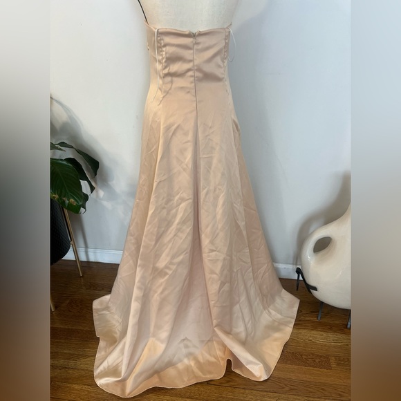 Michaelangelo Light Pink Satin Maxi Dress - Picture 5 of 12